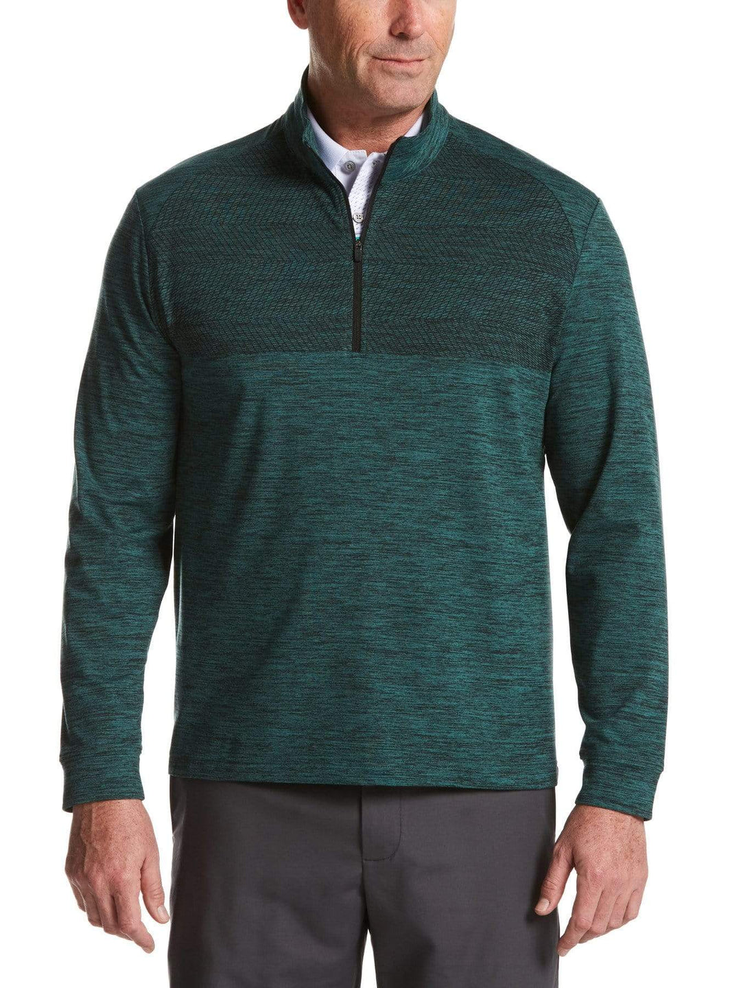 Men's Water Repellent Pigment Print Quarter-Zip Sweater