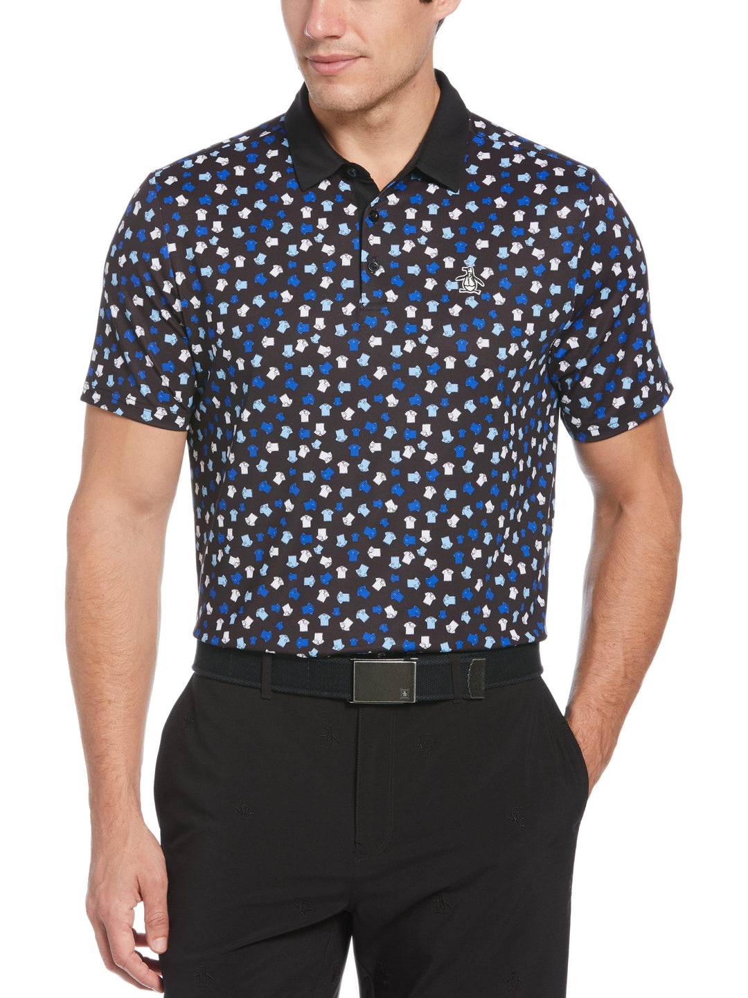 Whimsical Earl Print Golf Polo (Caviar) 