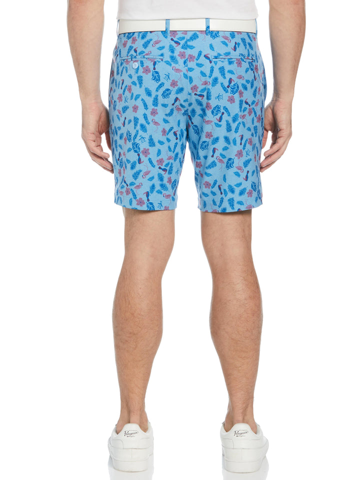 Men's Whimsical Tropical Print 8" Golf Short