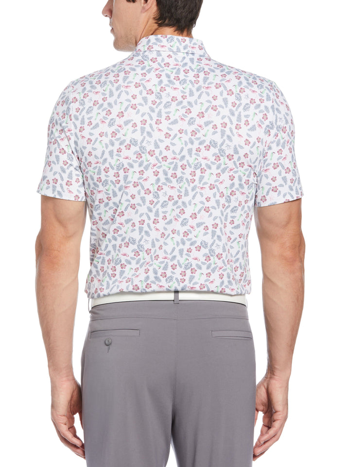 Men's Whimsical Tropical Print Golf Polo
