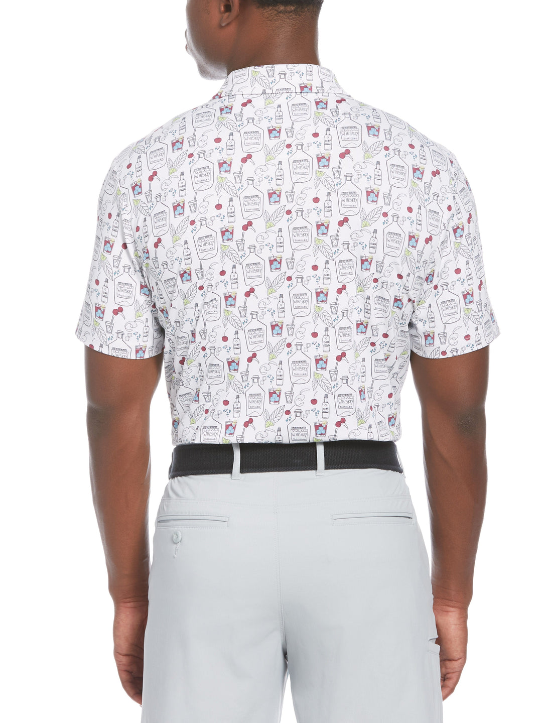 Men's Whiskey Conversation Print Golf Polo Shirt