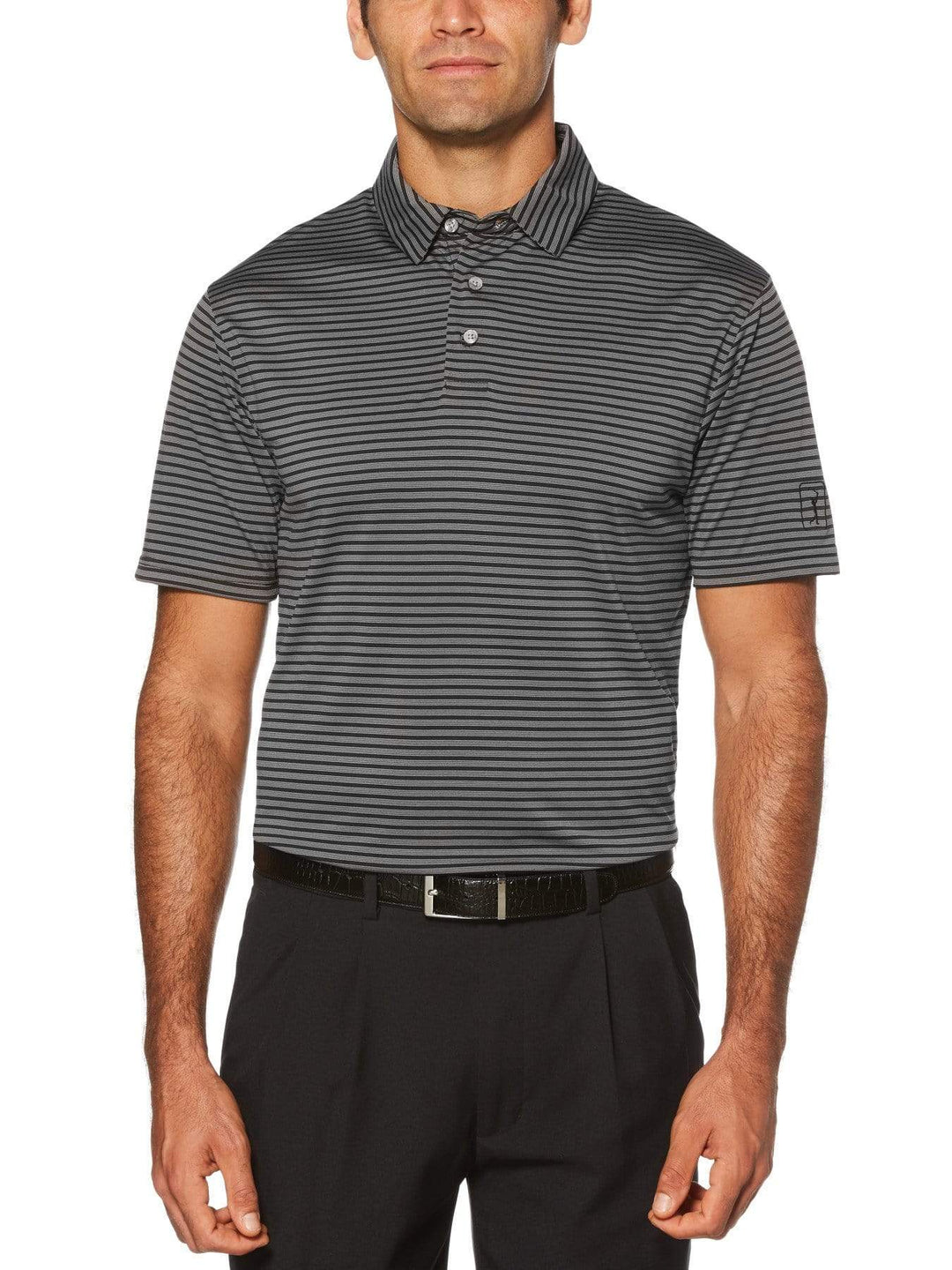 Men's Yarn Dyed Feeder Stripe Short Sleeve Polo
