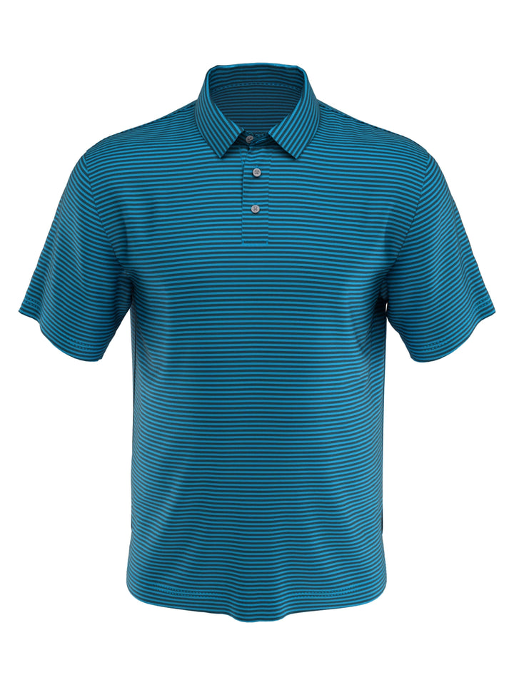 Men's Yarn Dyed Feeder Stripe Short Sleeve Polo