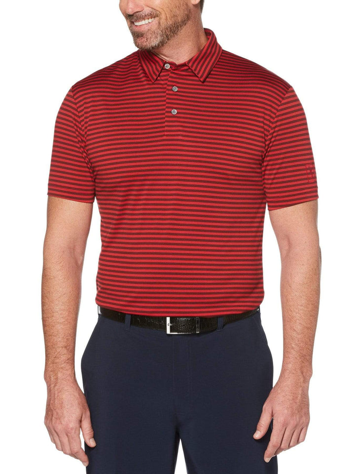 Men's Yarn Dyed Feeder Stripe Short Sleeve Polo