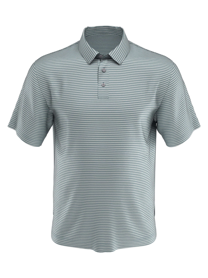 Men's Yarn Dyed Feeder Stripe Short Sleeve Polo