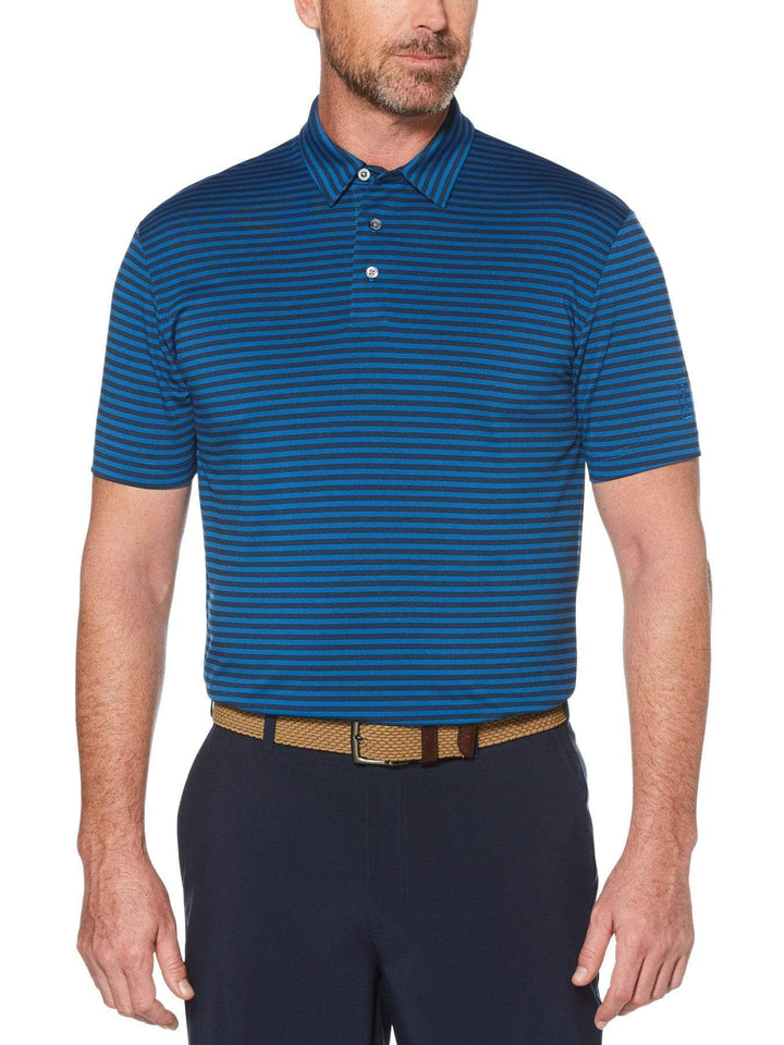 Men's Yarn Dyed Feeder Stripe Short Sleeve Polo