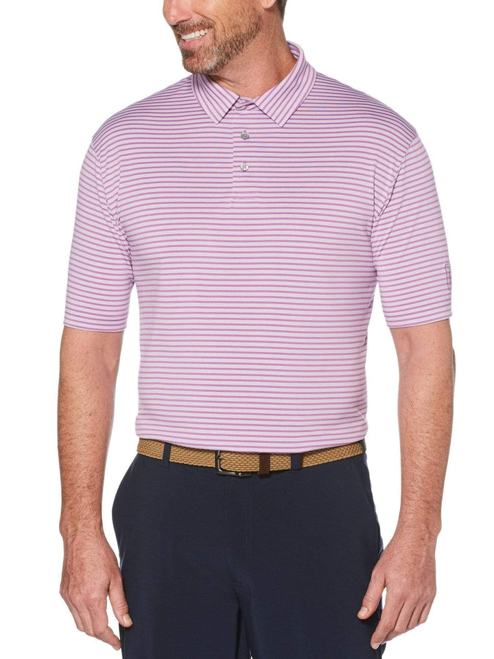 Men's Yarn Dyed Feeder Stripe Short Sleeve Polo