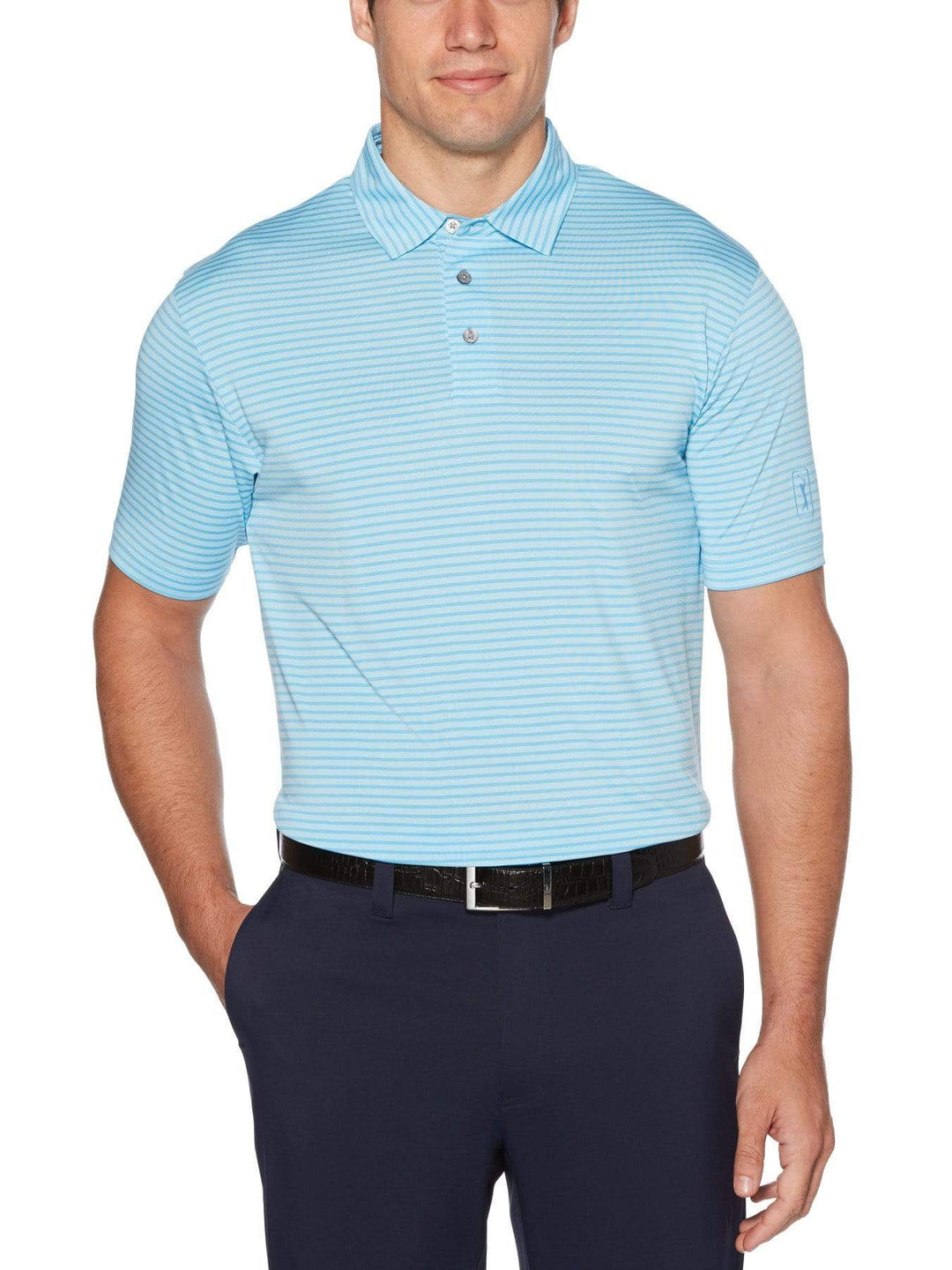 Men's Yarn Dyed Feeder Stripe Short Sleeve Polo