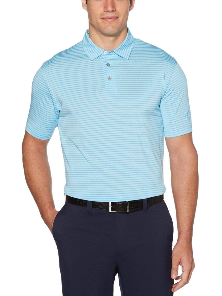 Men's Yarn Dyed Feeder Stripe Short Sleeve Polo