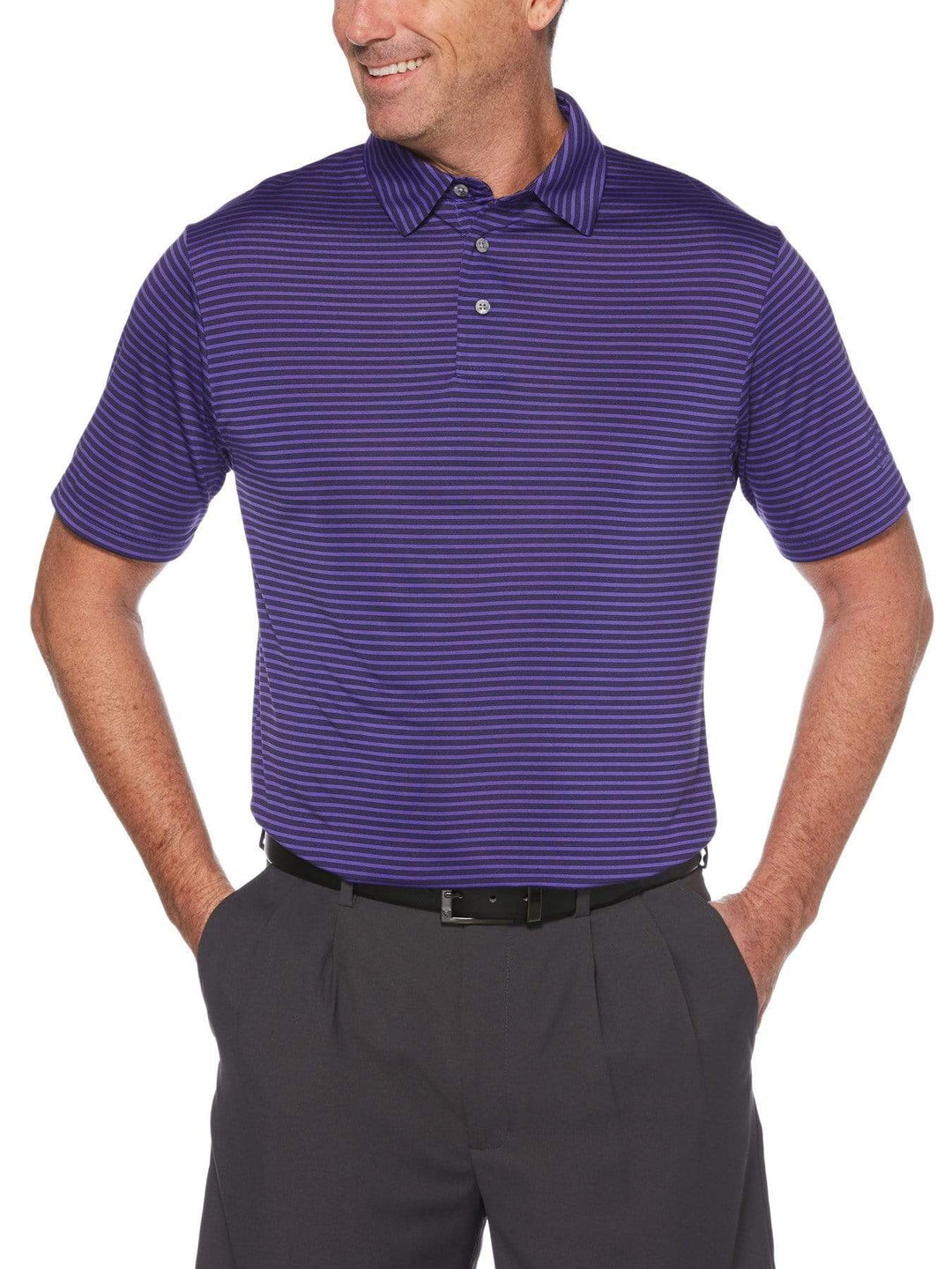 Men's Yarn Dyed Feeder Stripe Short Sleeve Polo