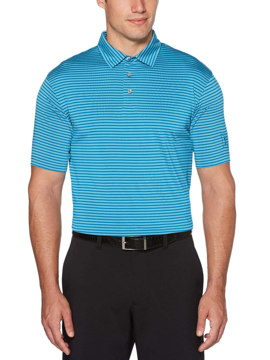 Men's Yarn Dyed Feeder Stripe Short Sleeve Polo