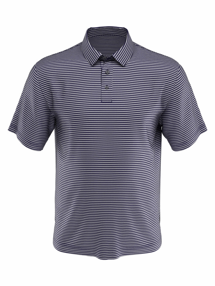 Men's Yarn Dyed Feeder Stripe Short Sleeve Polo