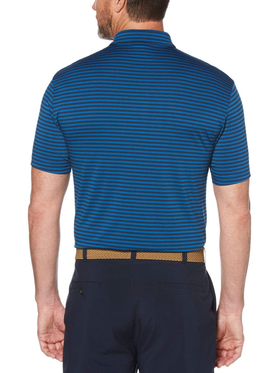 Men's Yarn Dyed Feeder Stripe Short Sleeve Polo