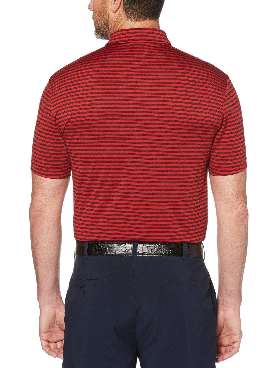 Men's Yarn Dyed Feeder Stripe Short Sleeve Polo