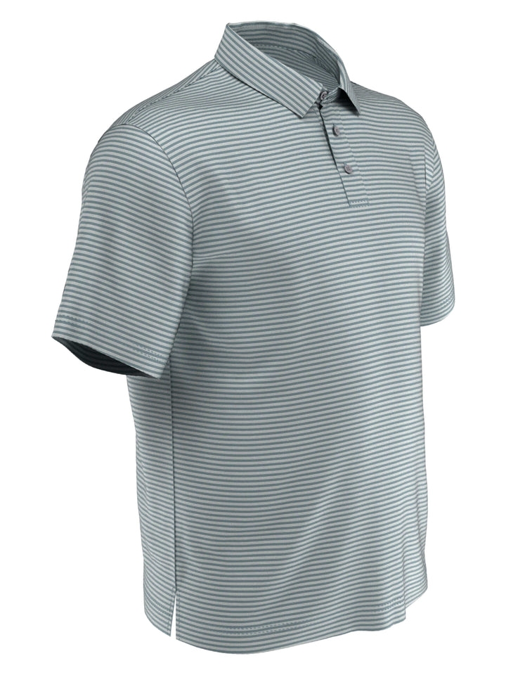 Men's Yarn Dyed Feeder Stripe Short Sleeve Polo