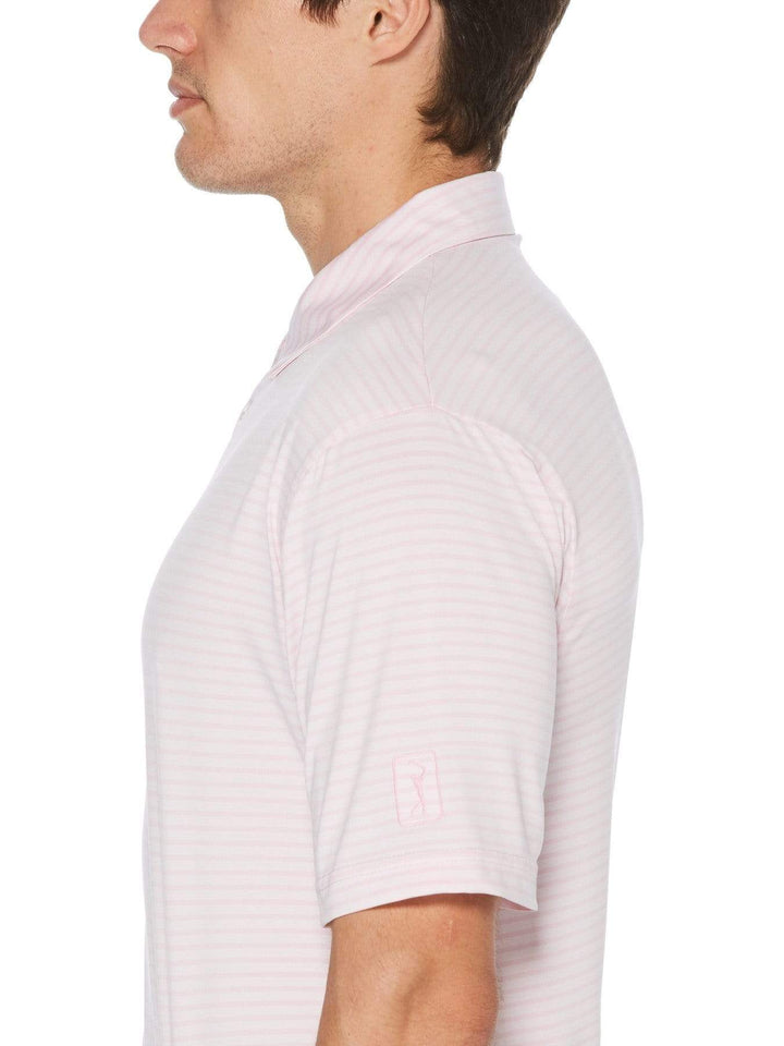 Men's Yarn Dyed Feeder Stripe Short Sleeve Polo