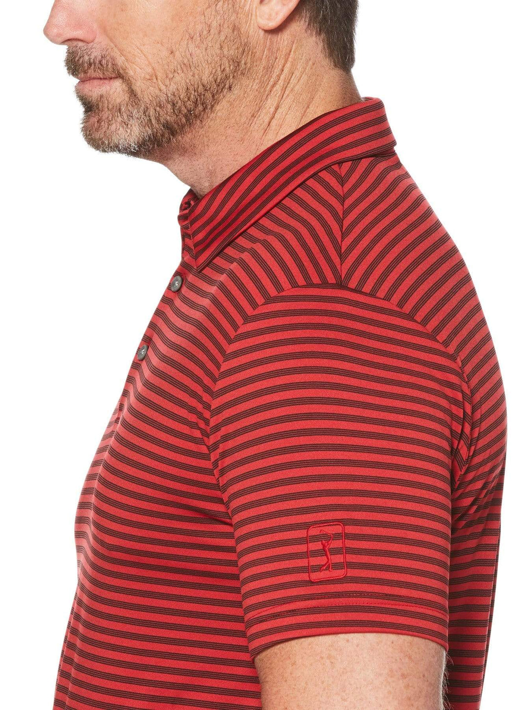 Men's Yarn Dyed Feeder Stripe Short Sleeve Polo