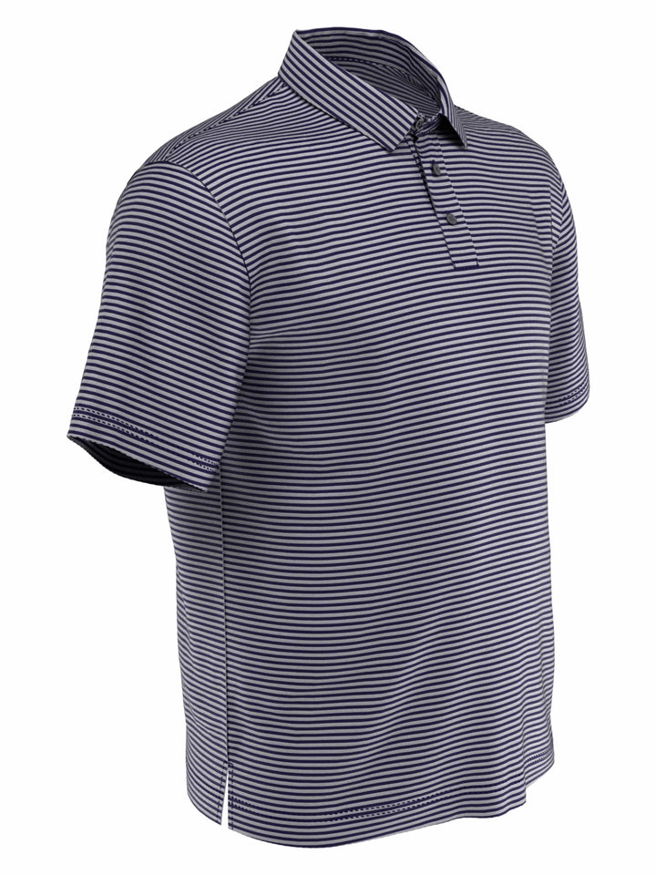 Men's Yarn Dyed Feeder Stripe Short Sleeve Polo