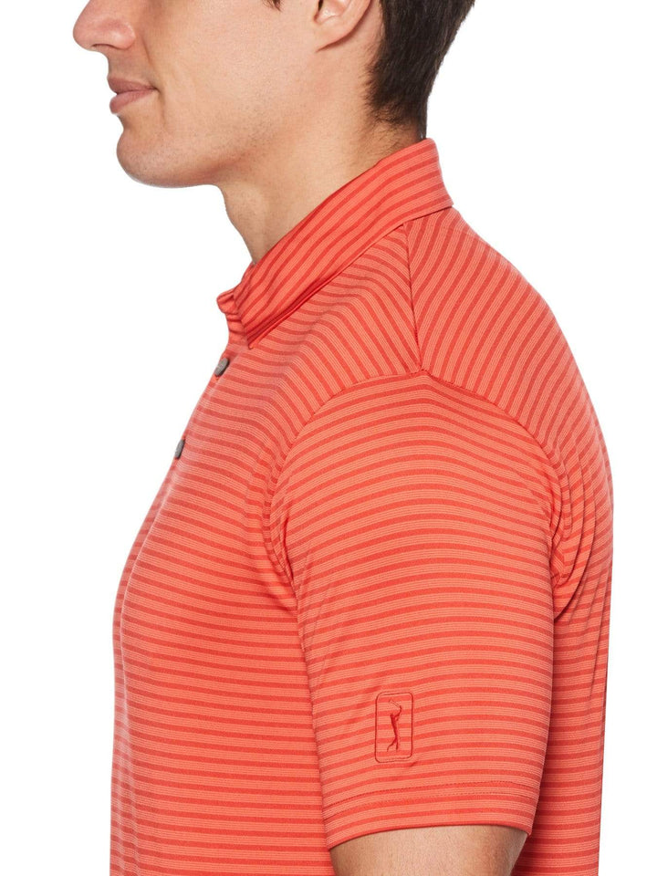 Men's Yarn Dyed Feeder Stripe Short Sleeve Polo