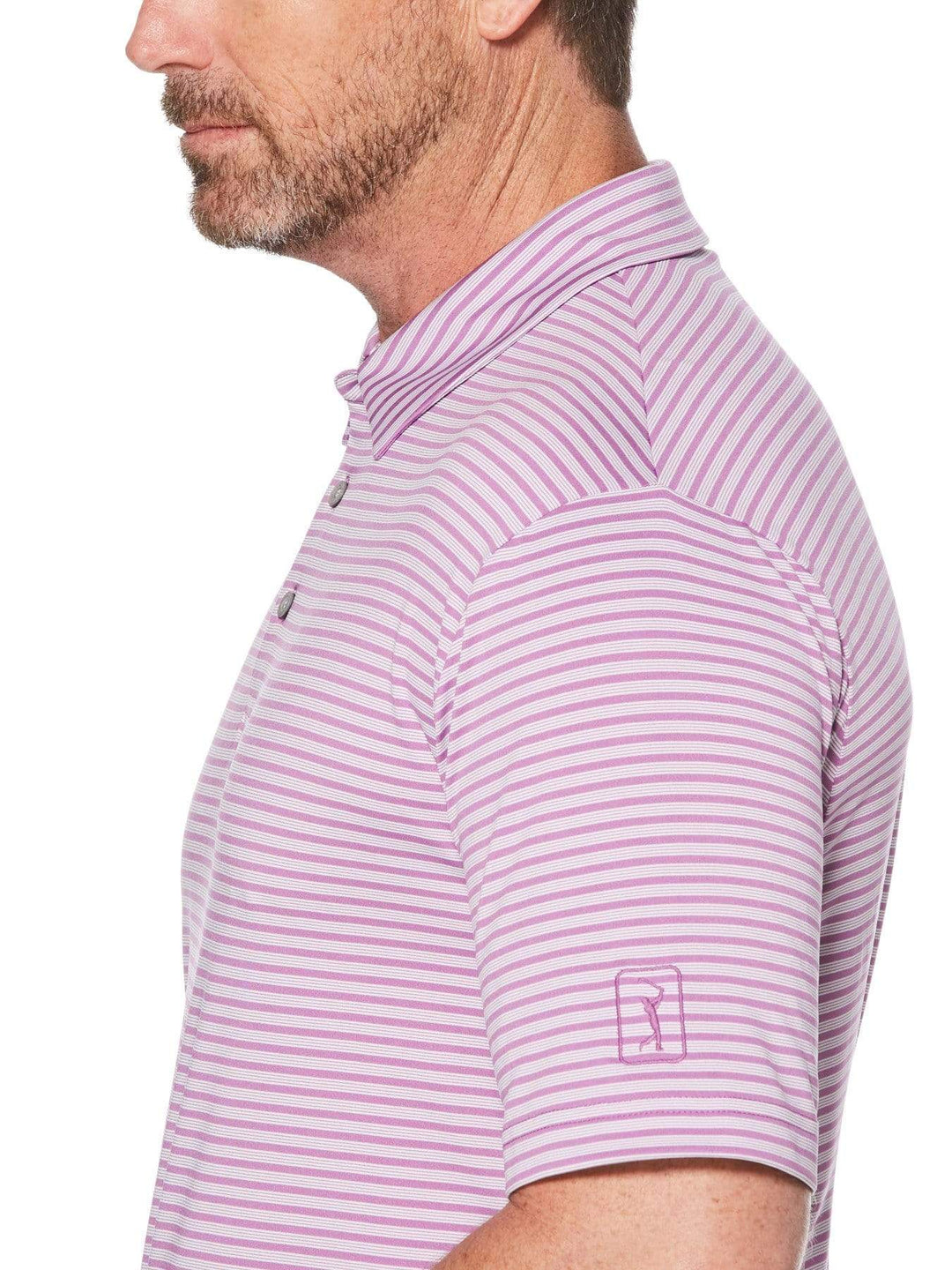 Men's Yarn Dyed Feeder Stripe Short Sleeve Polo