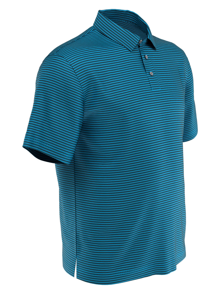 Men's Yarn Dyed Feeder Stripe Short Sleeve Polo