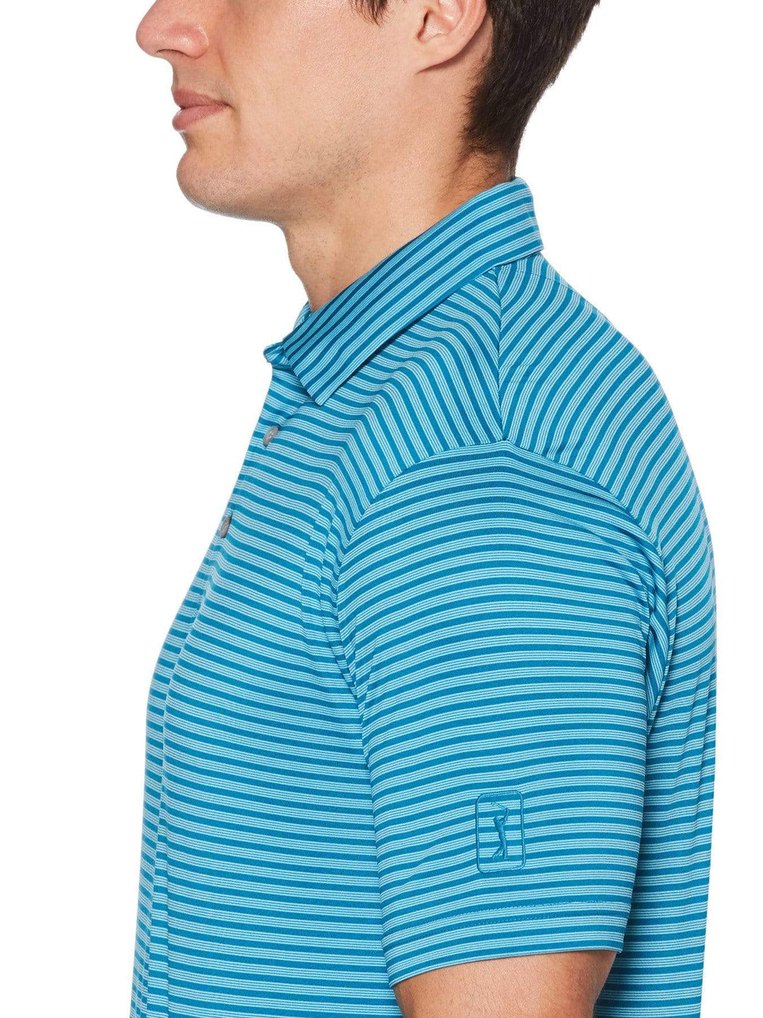 Men's Yarn Dyed Feeder Stripe Short Sleeve Polo