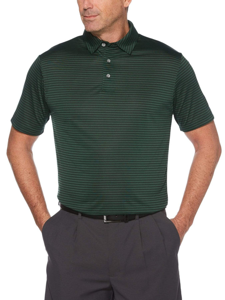 Men's Yarn Dyed Feeder Stripe Short Sleeve Polo