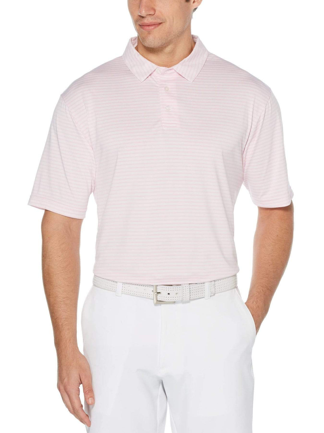Men's Yarn Dyed Feeder Stripe Short Sleeve Polo