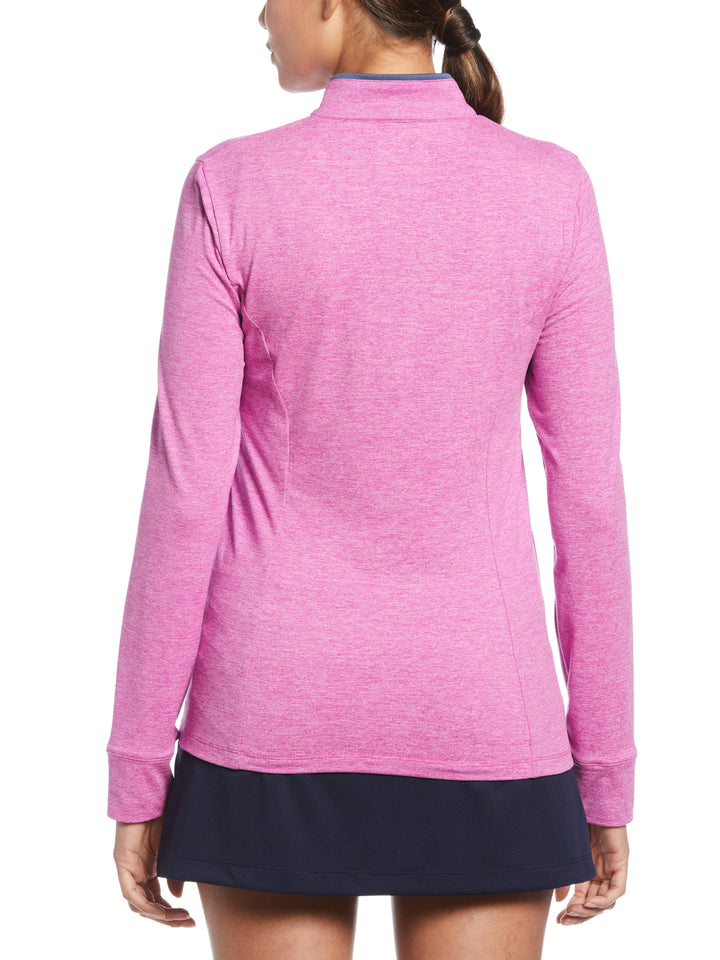 Quarter Zip Golf Sweater (Purple Orchid Htr) 