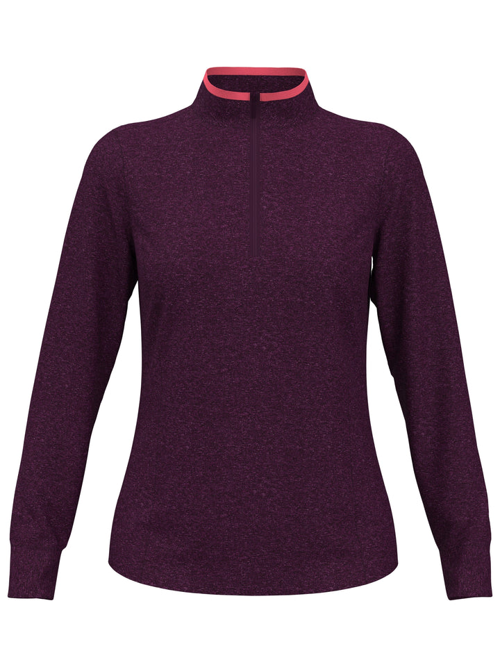 Quarter Zip Golf Sweater (Pickled Beet Htr) 