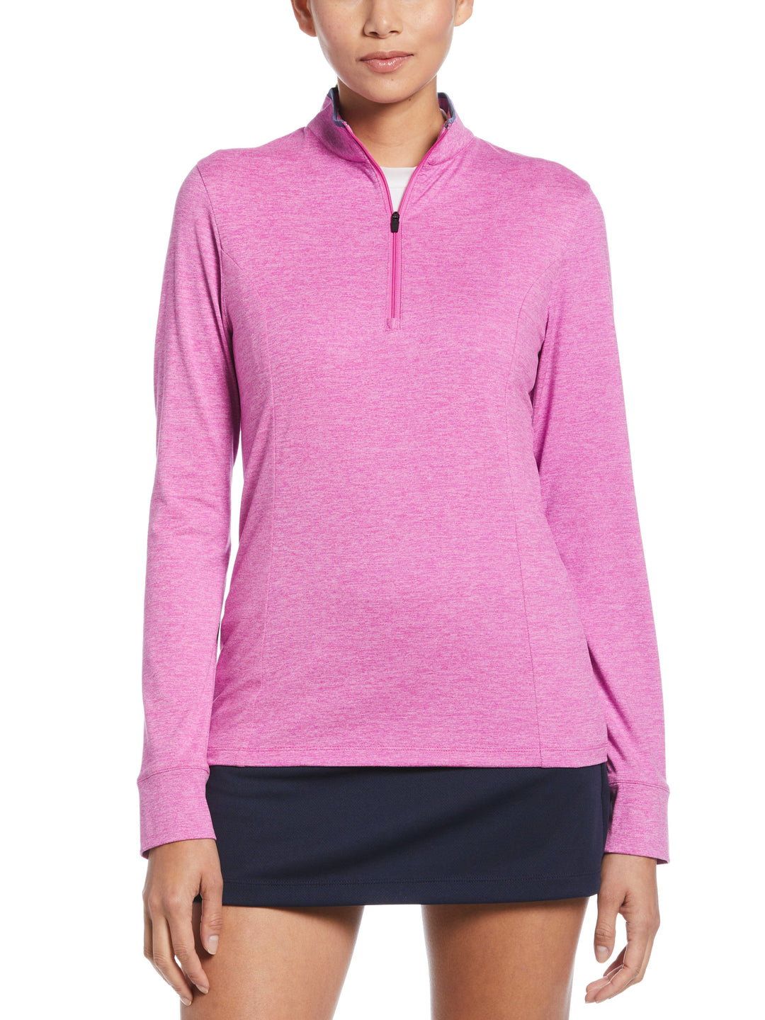 Quarter Zip Golf Sweater (Purple Orchid Htr) 