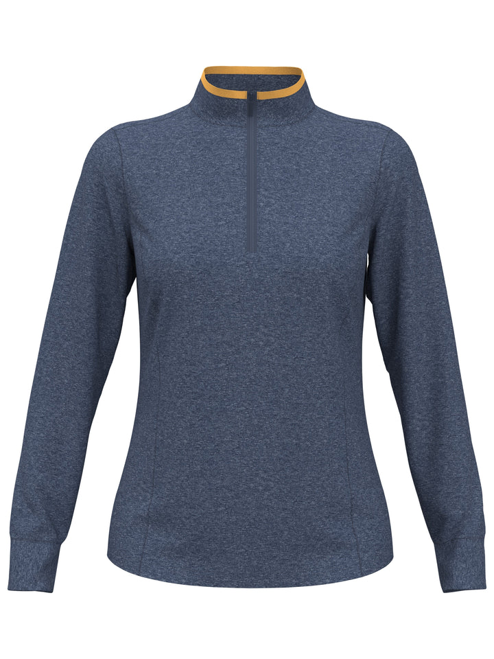 Quarter Zip Golf Sweater (Vintage Indigo Htr) 