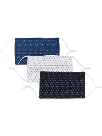 Poplin Print 3 Pack Pleated Face Mask