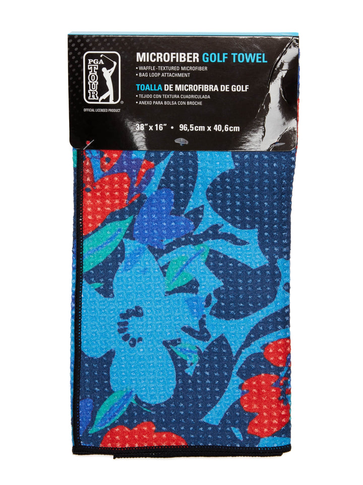Printed Microfiber Golf Towel (Navy) 