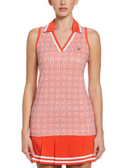 Womens Abstract Printed V-Neck Golf Top (Fiesta) 