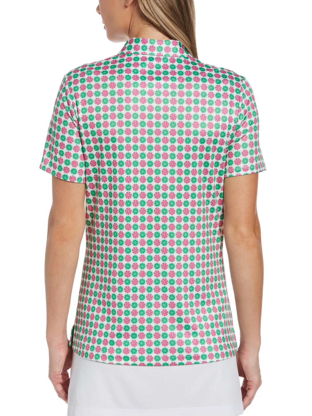 Women's All-Over Lime Printed Golf Polo