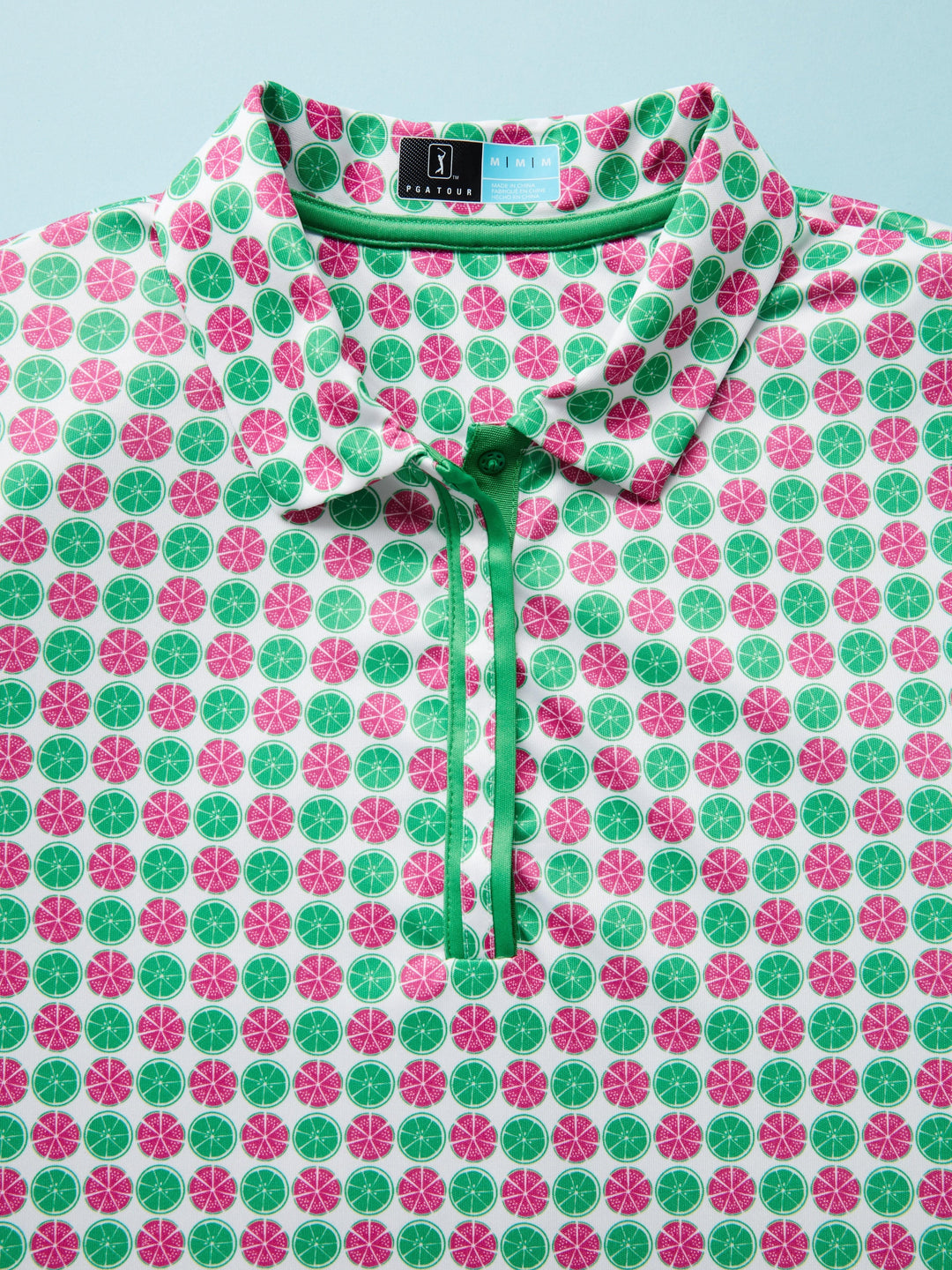Women's All-Over Lime Printed Golf Polo