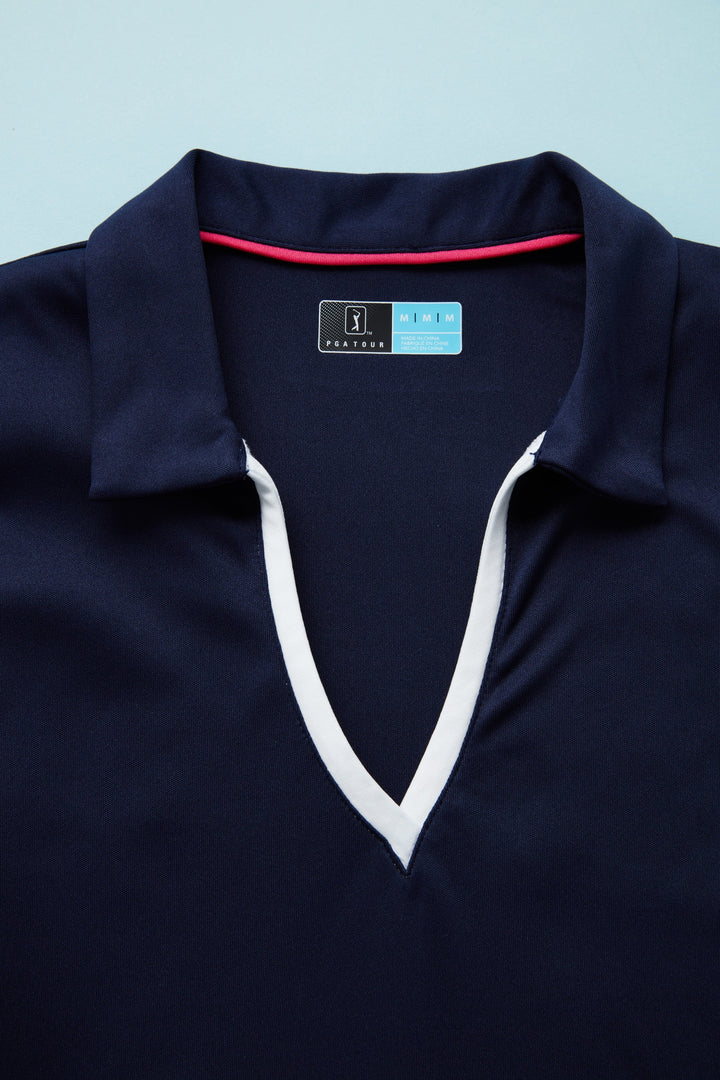 Women's Color Block Golf Dress with Side Pleats