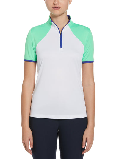Color Block Golf Shirt (Bright White) 