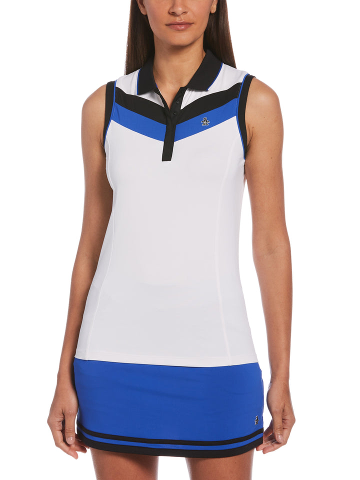 Color Block Polo (Bright White) 