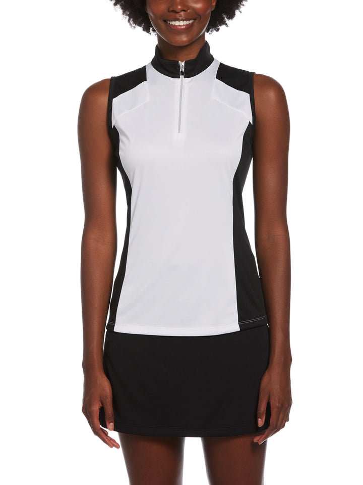 Women's Color Block Sleeveless Golf Polo