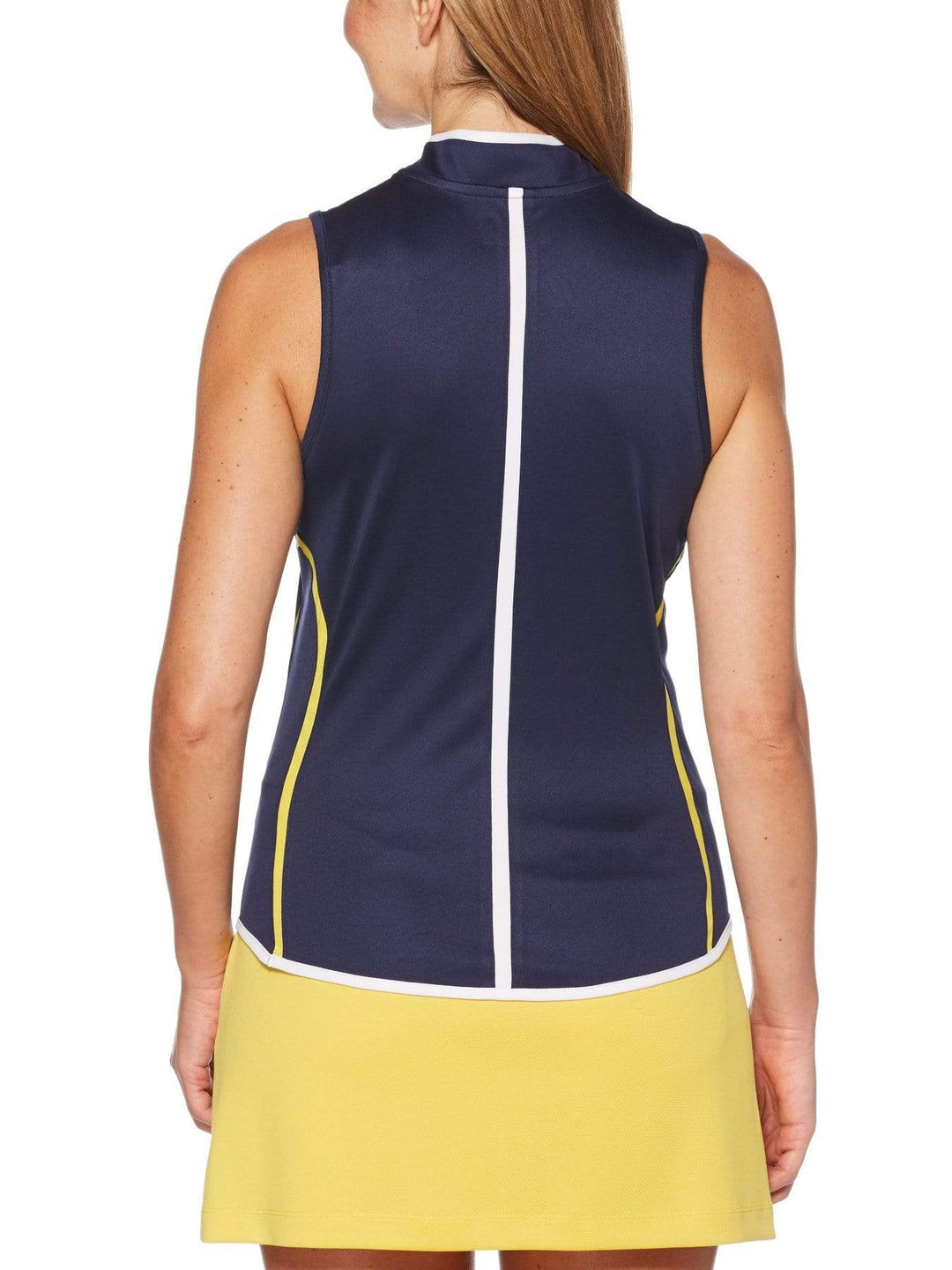 Women's Color Block Sleeveless Quarter Zip Golf Shirt