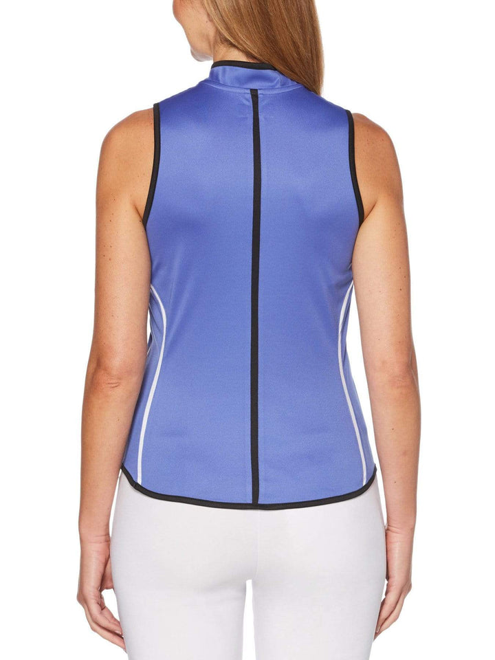 Women's Color Block Sleeveless Quarter Zip Golf Shirt