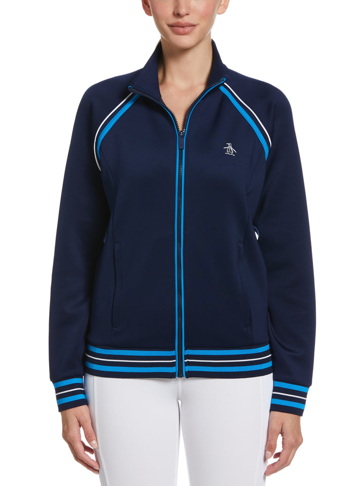 Contrast Piping Track Jacket (Black Iris) 