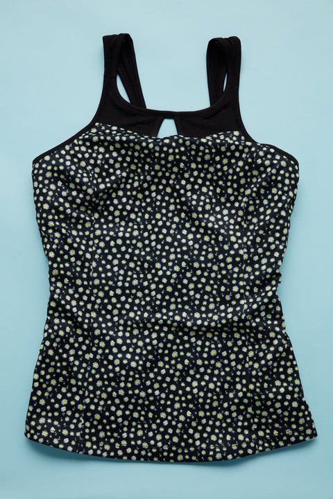 Women's Daisy Print Strappy Tennis Tank