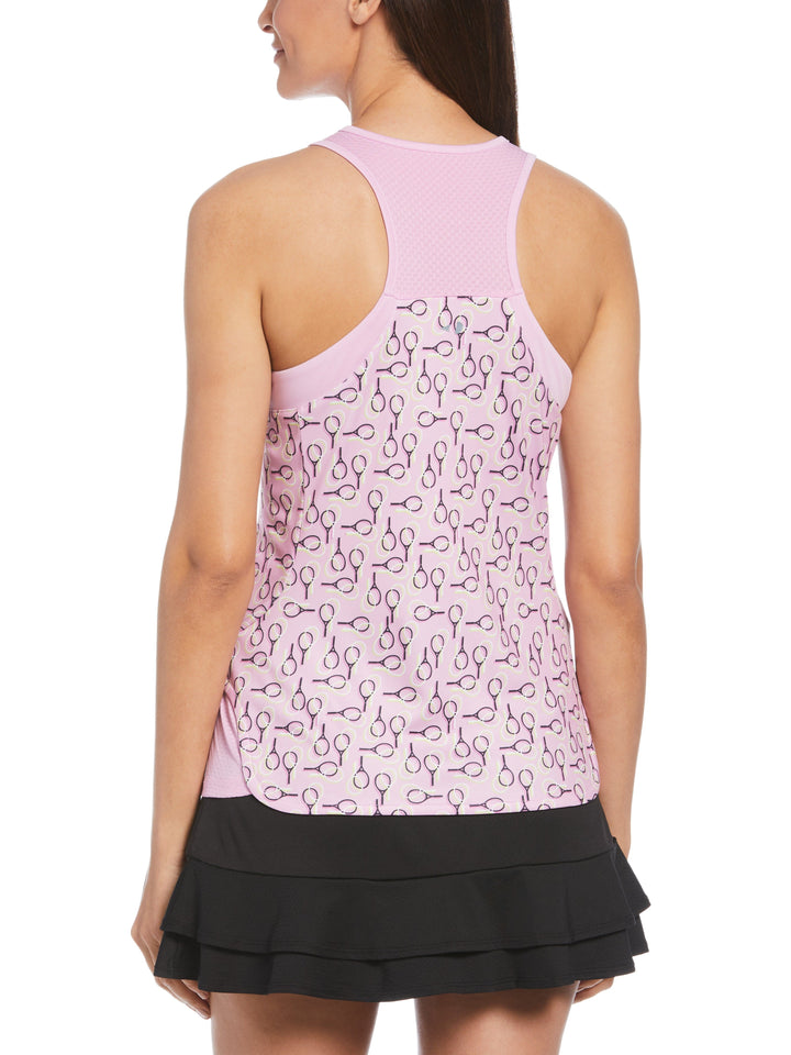 Women's Doubles Printed Racerback Tennis Tank