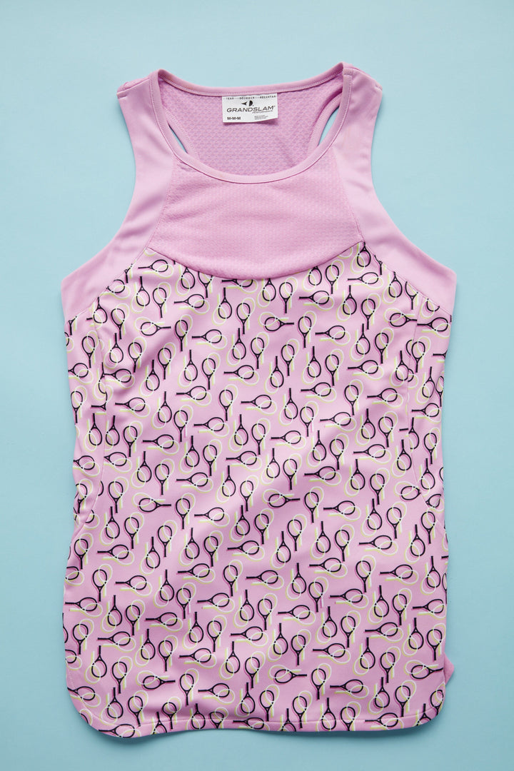 Women's Doubles Printed Racerback Tennis Tank
