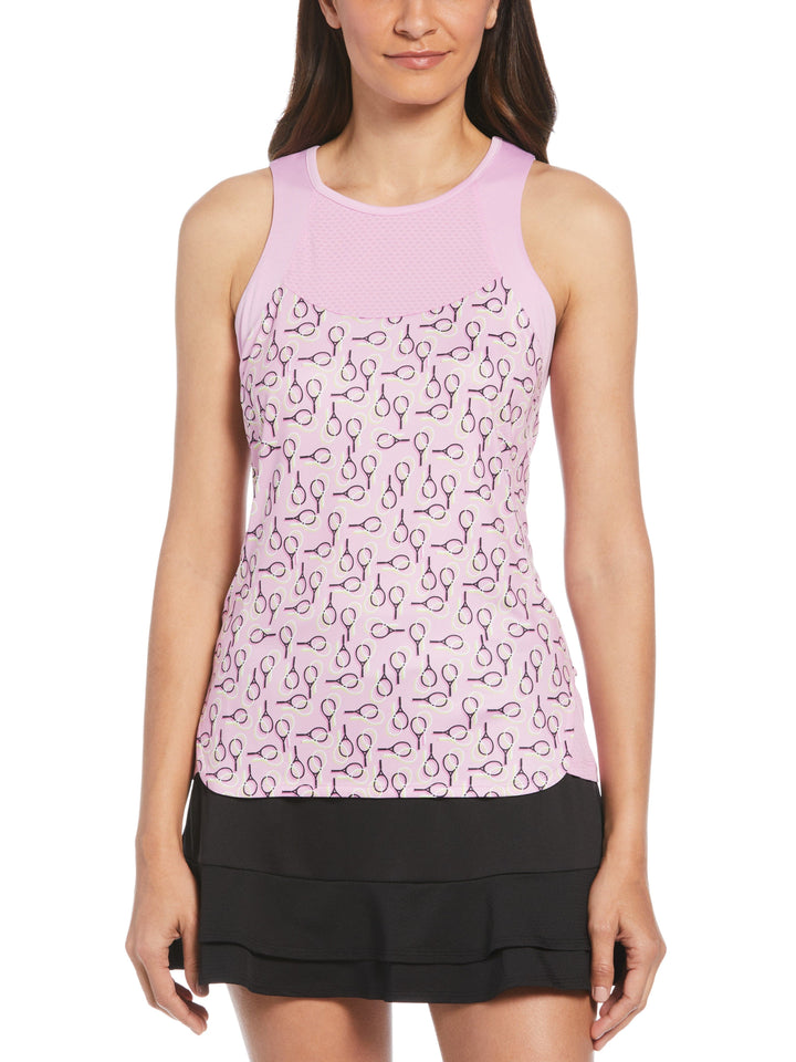 Women's Doubles Printed Racerback Tennis Tank