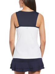 Women's Engineered Print Tennis Tank with Back Mesh