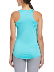 Women's Essential Solid Tennis Tank with Mesh Front Panel (Blue Curacao) 